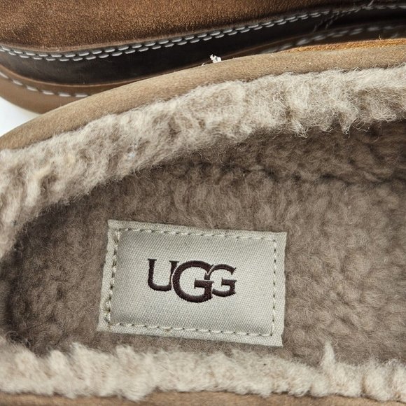 UGG Dex Lace Slip On Loafer Slipper Water Resistant Indoor Outdoor Chestnut US 7 - Picture 13 of 14